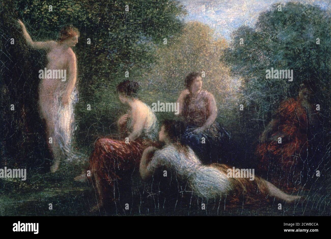 Un tableau de l'artiste français Henri Fantin-Latour intitulé 'Arcadia, Woman Wing', 1836-1904. Banque D'Images