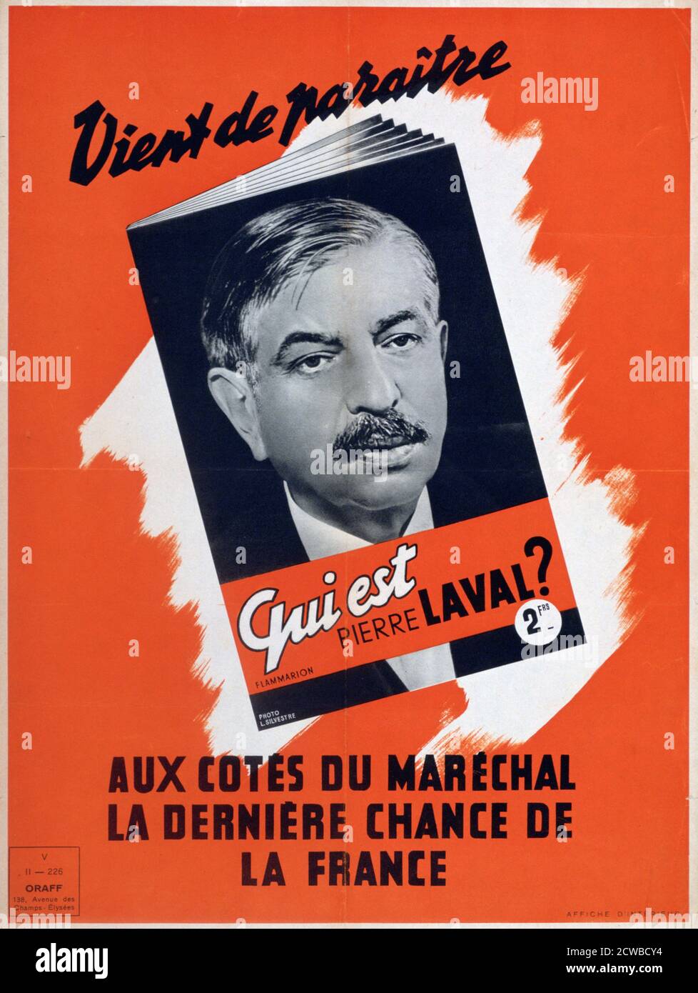 Qui est Pierre Laval?', affiche de propagande française de Vichy, 1940-1944. Laval (1883-1945) était un politicien français et a été Premier ministre français quatre fois, le dernier sous le gouvernement collaborationniste de Vichy. Après la libération de la France, il a été reconnu coupable de haute trahison et exécuté. L'artiste est inconnu. Banque D'Images