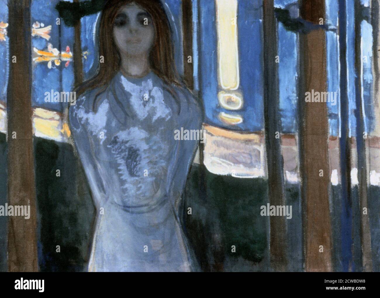 La voix », 1893. Artiste: Edvard Munch. Edvard Munch est un peintre expressionniste et imprimeur norvégien. Il a joué un grand rôle dans l'expressionnisme allemand. Banque D'Images