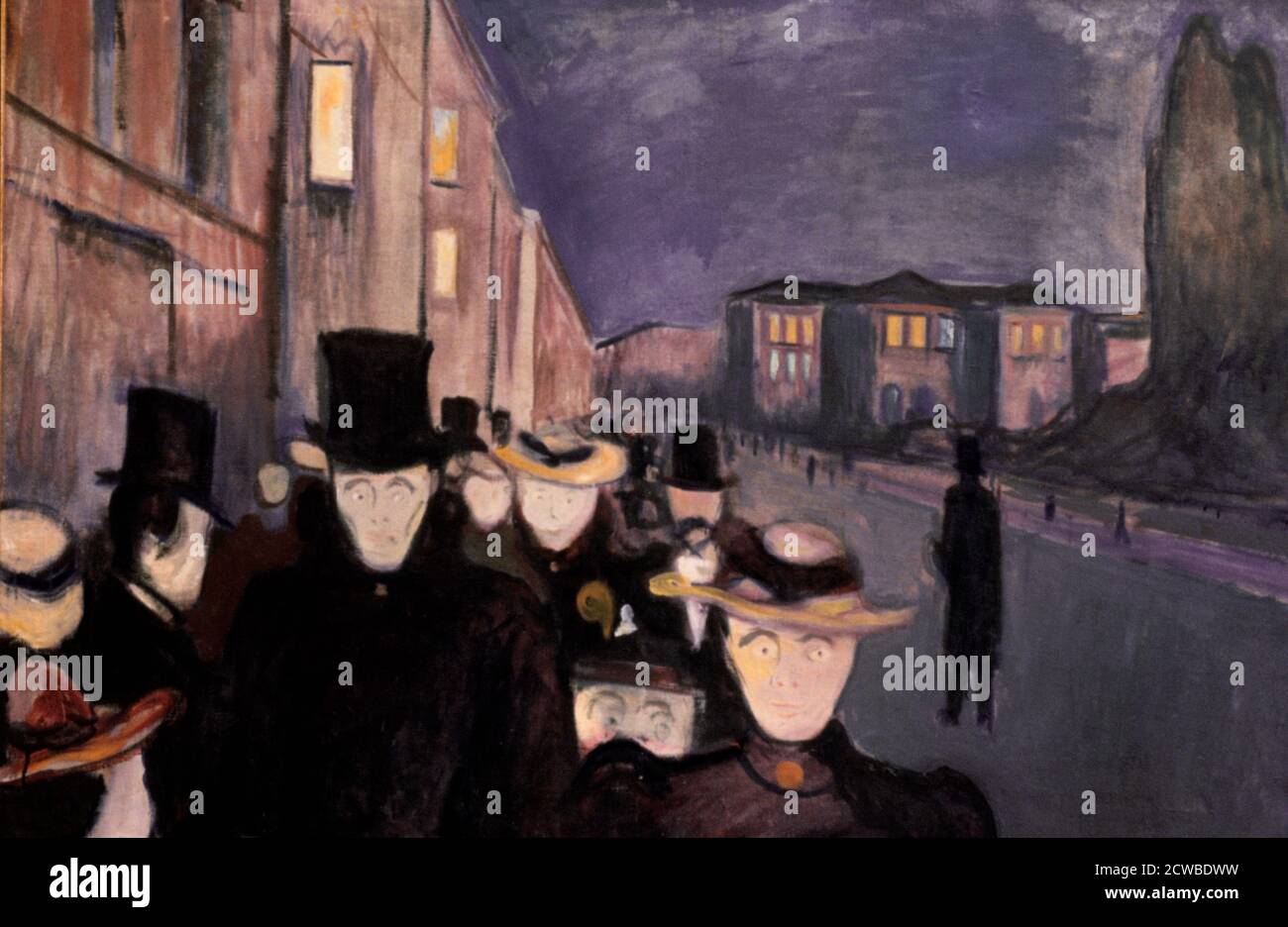 Soirée sur Karl Johan, 1892. Artiste: Edvard Munch. Edvard Munch est un peintre expressionniste et imprimeur norvégien. Il a joué un grand rôle dans l'expressionnisme allemand. Banque D'Images