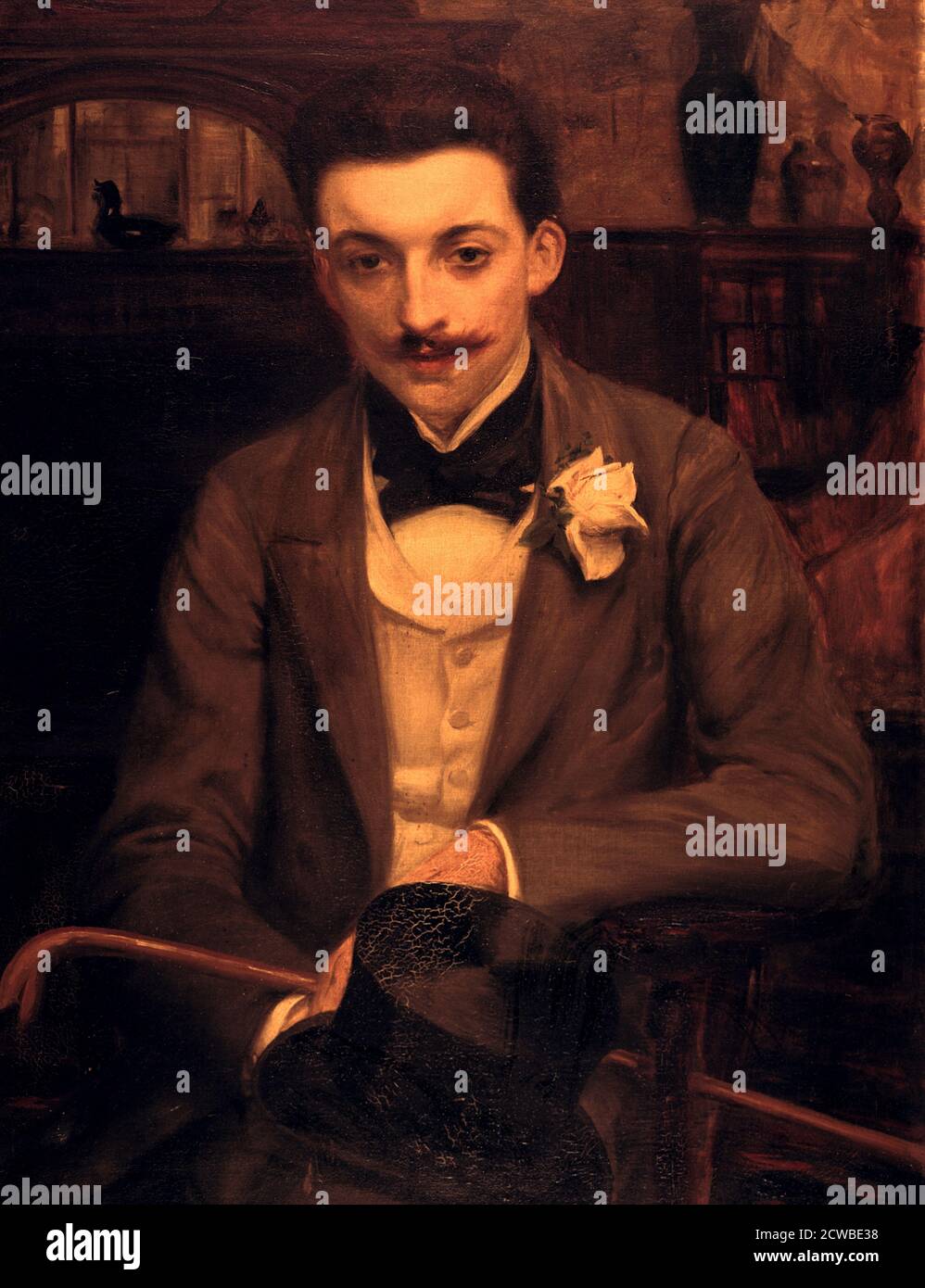 Portrait de P. Louys, 1861-1942 par artiste : Jacques Emile Blanche. Blanche était un artiste très populaire de son époque. Il est influencé par Tissot, Sargent et Edouard Manet. Banque D'Images