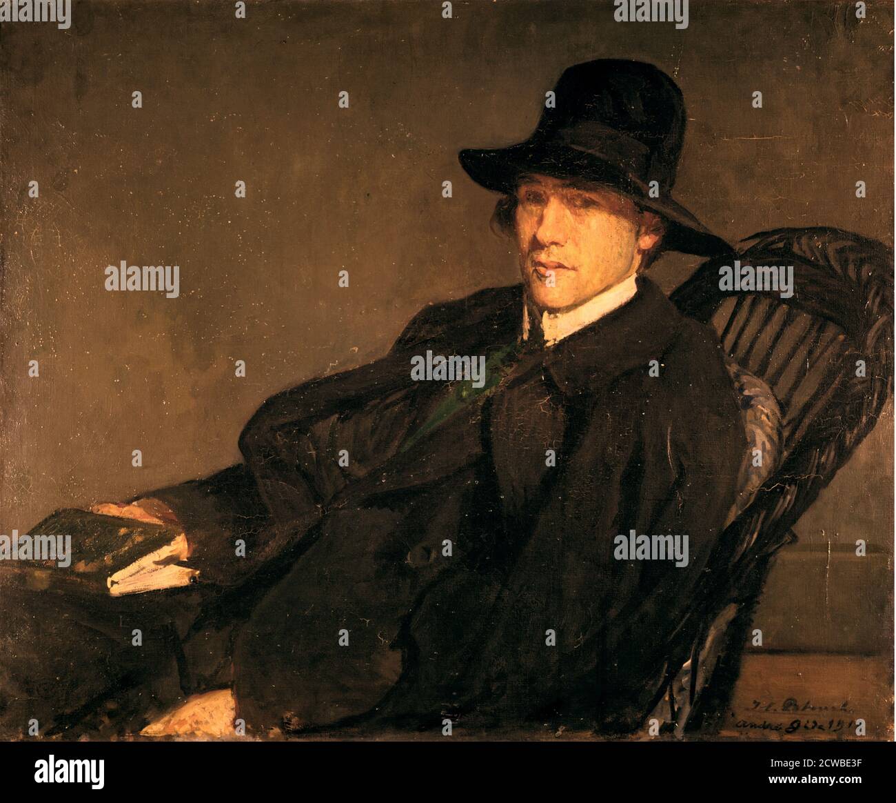 Portrait d'Andre Gide (1869-1951)', 1912 artiste : Jacques Emile Blanche. Blanche était un artiste très populaire de son époque. Il est influencé par Tissot, Sargent et Edouard Manet. Banque D'Images