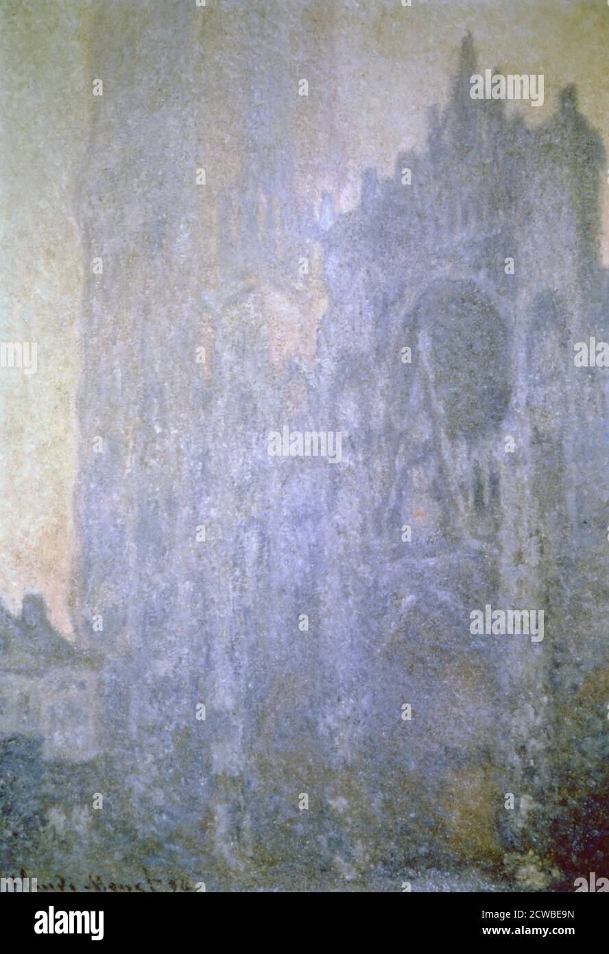 'Cathédrale de Rouen, lumière du matin', 1894 artiste : Claude Monet. Monet était un peintre français, un fondateur de la peinture impressionniste française et le praticien le plus cohérent et le plus prolifique de la philosophie des mouvements. Banque D'Images