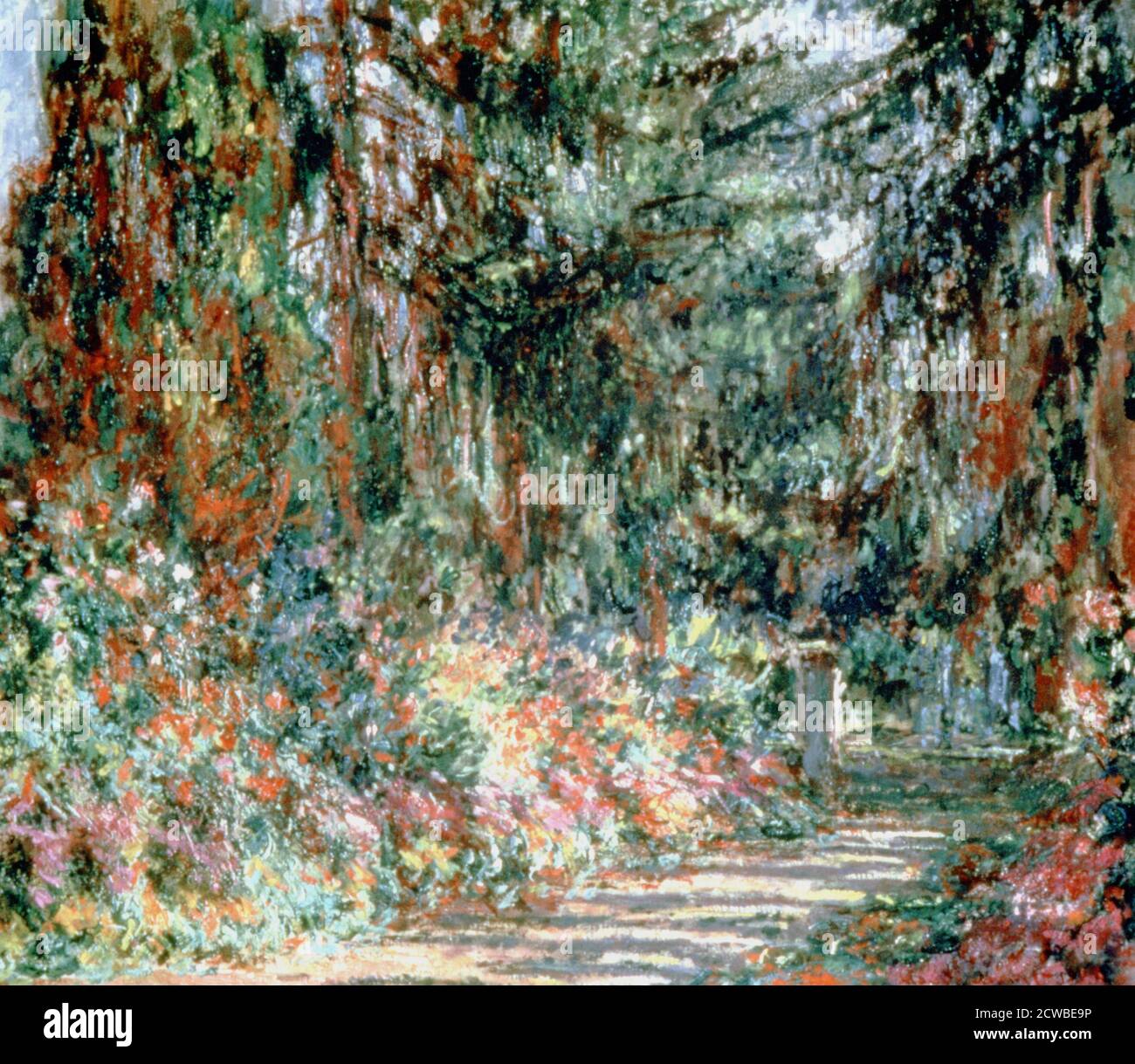 Jardin de Monet' c1880. Artiste: Claude Monet. Monet était un peintre français, un fondateur de la peinture impressionniste française et le praticien le plus cohérent et le plus prolifique de la philosophie des mouvements. Banque D'Images