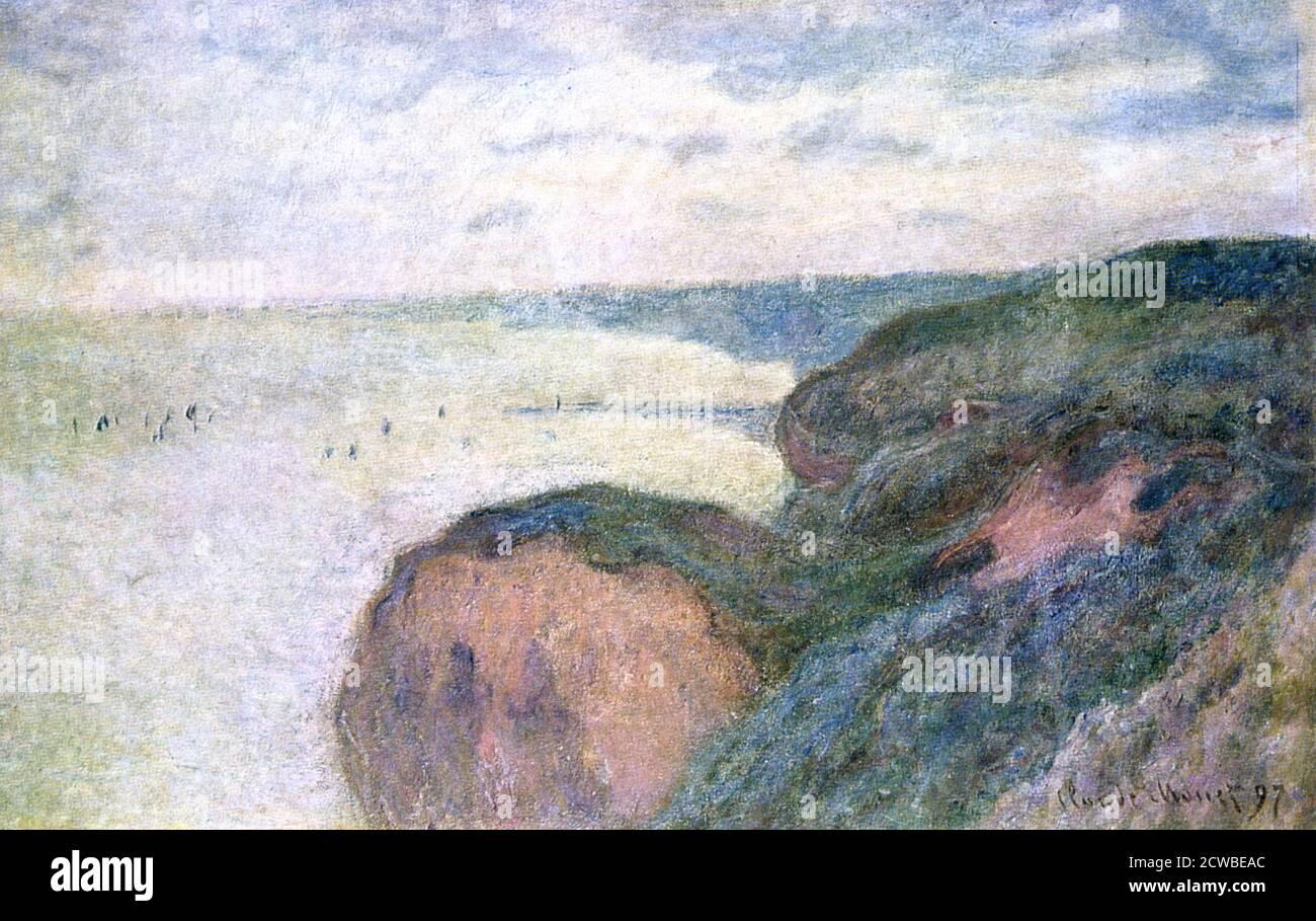 Falaises abruptes près de Dieppe, 1897 artiste : Claude Monet. Dieppe, en Normandie, a attiré Monet avec le potentiel romantique des falaises au bord de la mer. Banque D'Images