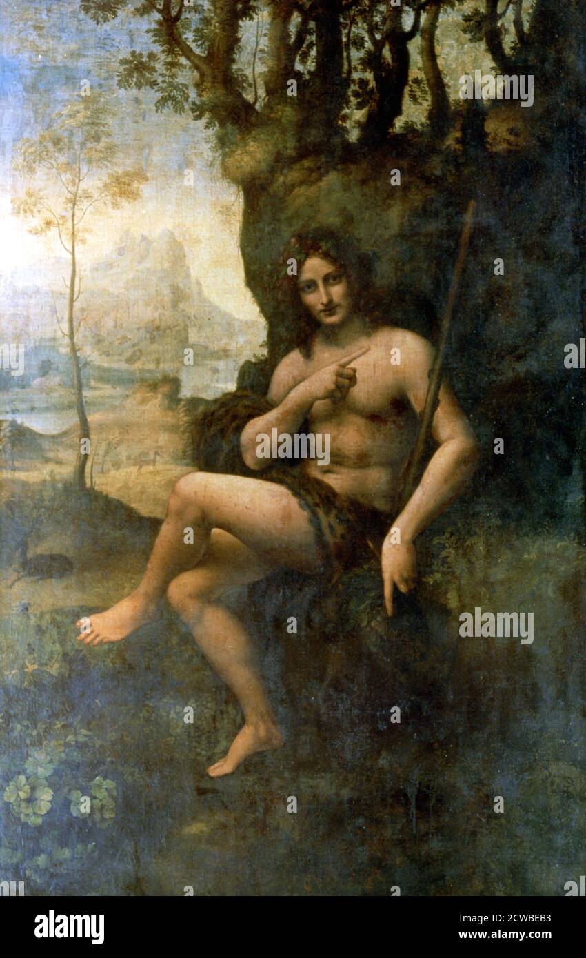 Jean-Baptiste, avec les attributs de Bacchus', 1513-1516 artiste: Leonardo  da Vinci. Jean-Baptiste est considéré comme un prophète par trois religions  : le christianisme, l'islam et le mandaéanisme Photo Stock - Alamy