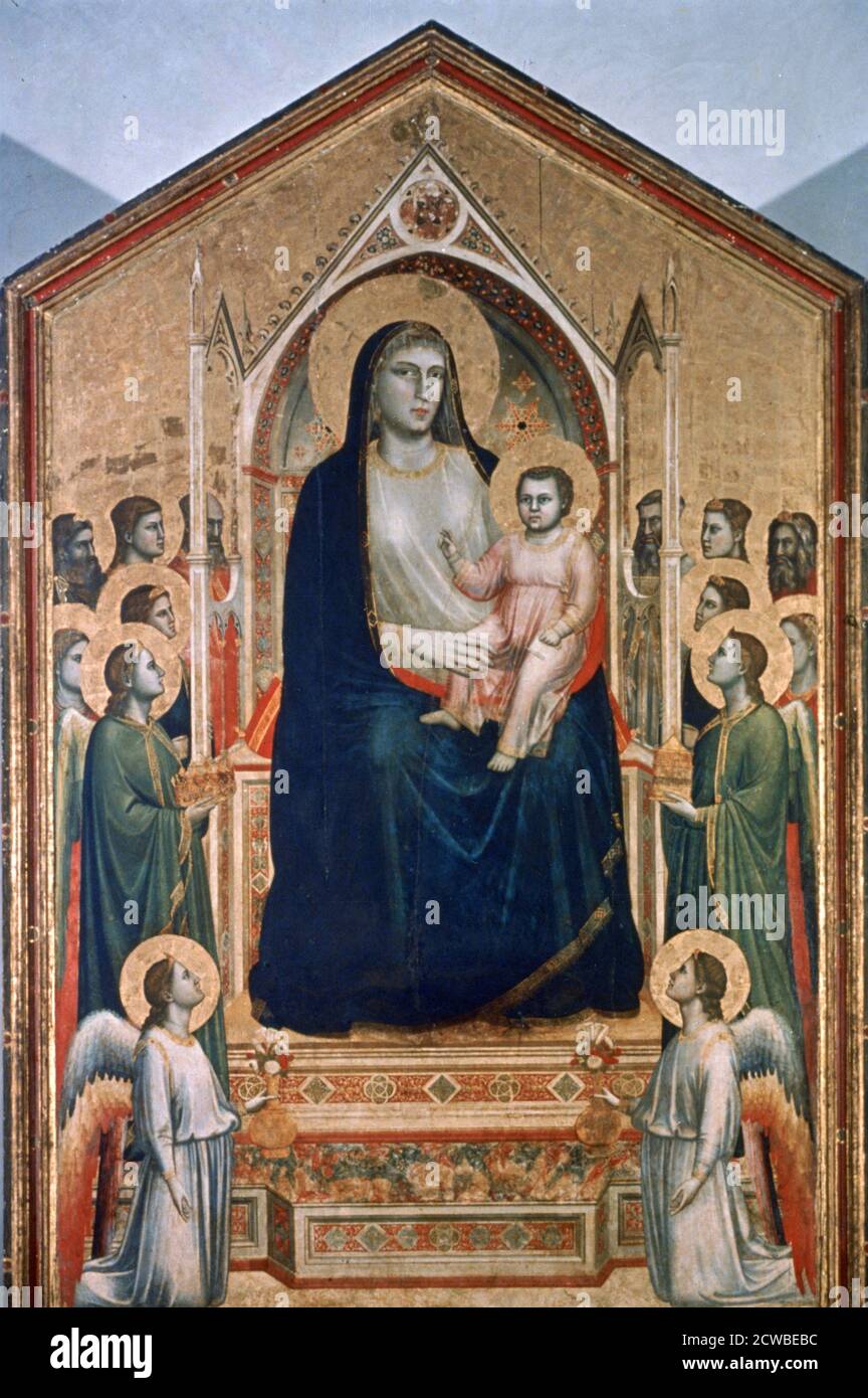 'Madonna et Child Enthroned', c1300-1303 artiste: Giotto. La Vierge à l'enfant est l'une des icônes centrales du christianisme. Banque D'Images