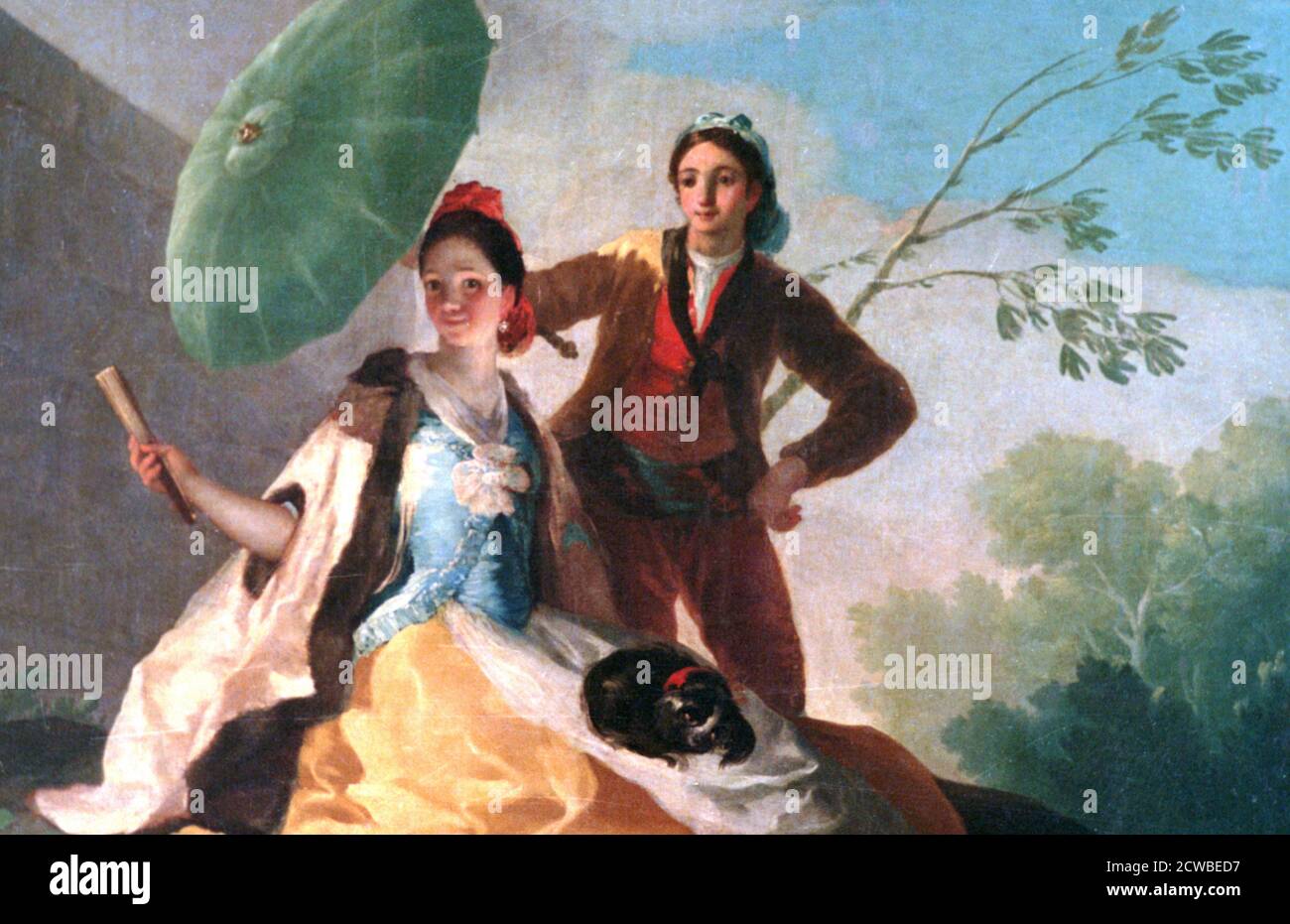 Le parasol, 1777. Artiste: Francisco Goya. Francisco Goya(1746-1828) était un artiste espagnol dont les peintures, dessins et gravures reflétaient des bouleversements historiques contemporains et influençaient d'importants peintres des XIXe et XXe siècles. Banque D'Images