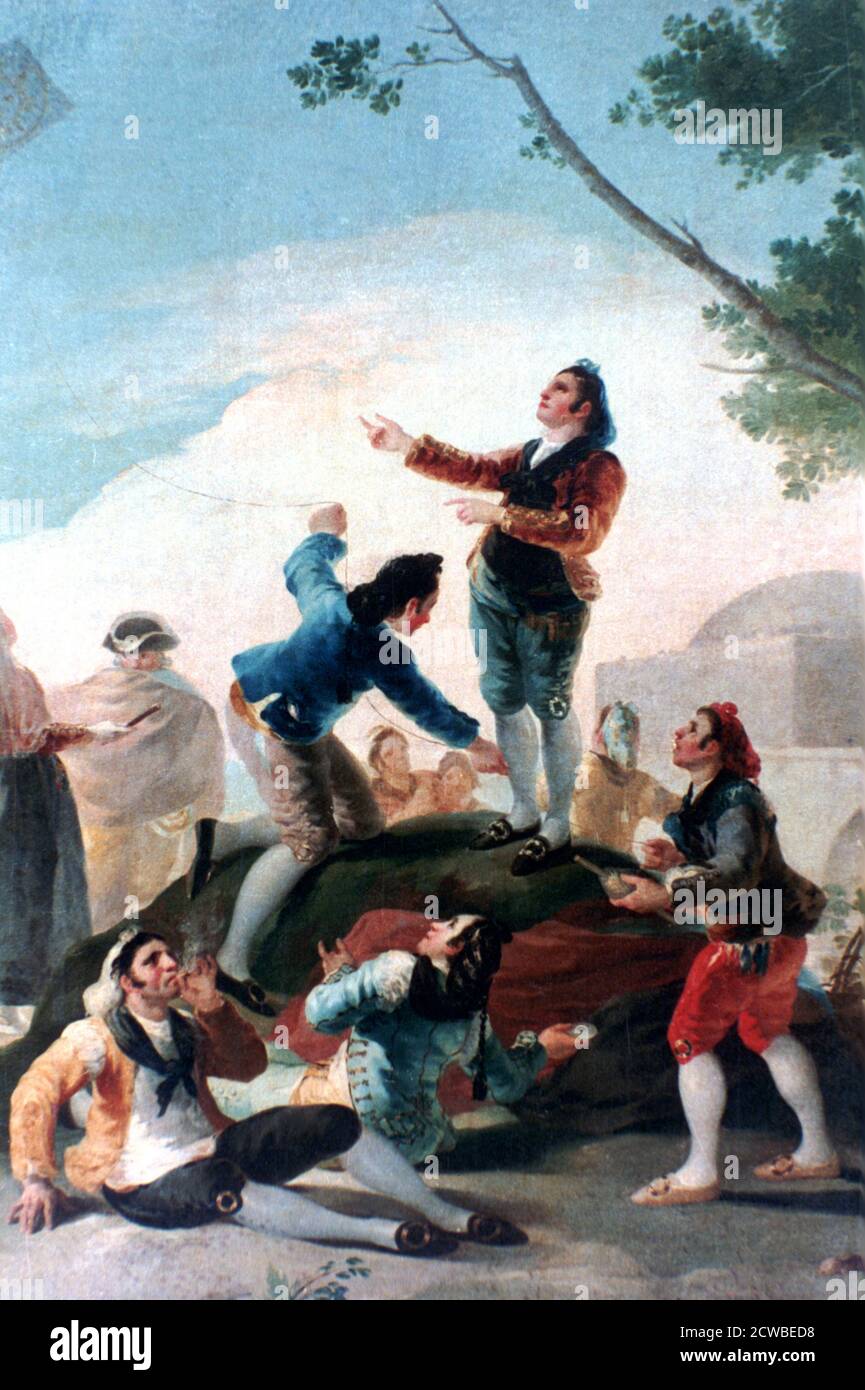 La Cometa', (le Kite), 1778. Artiste: Francisco Goya. Francisco Goya(1746-1828) était un artiste espagnol dont les peintures, dessins et gravures reflétaient des bouleversements historiques contemporains et influençaient d'importants peintres des XIXe et XXe siècles. Banque D'Images
