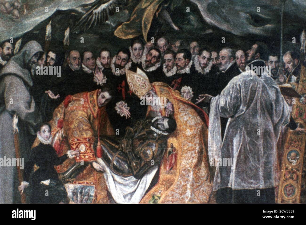 Le Burial du Comte Orgaz' (détail), 1586-1588. Artiste: El Greco. El Greco (1541-1614) est un peintre, sculpteur et architecte grec de la Renaissance espagnole. Banque D'Images