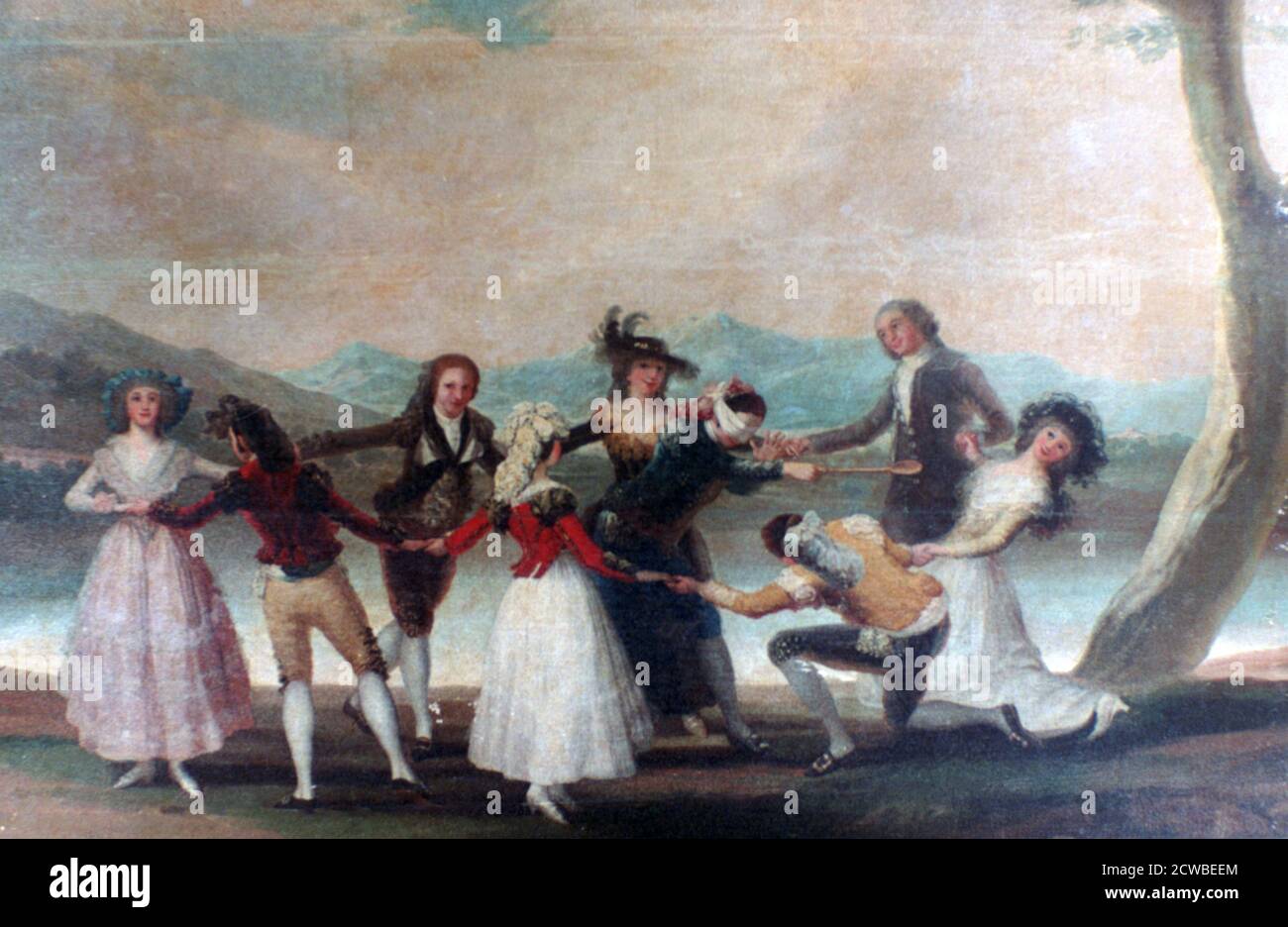 Blind Man's Buff', 1788-1789. Artiste: Francisco Goya. Francisco Goya(1746-1828) était un artiste espagnol dont les peintures, dessins et gravures reflétaient des bouleversements historiques contemporains et influençaient d'importants peintres des XIXe et XXe siècles. Banque D'Images