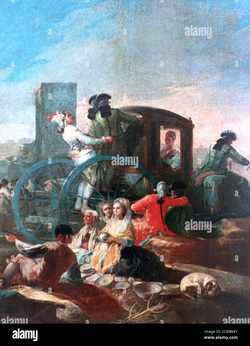The Pottery Vendor', 1778. Artiste: Francisco Goya. Francisco Goya(1746-1828) était un artiste espagnol dont les peintures, dessins et gravures reflétaient des bouleversements historiques contemporains et influençaient d'importants peintres des XIXe et XXe siècles. Banque D'Images