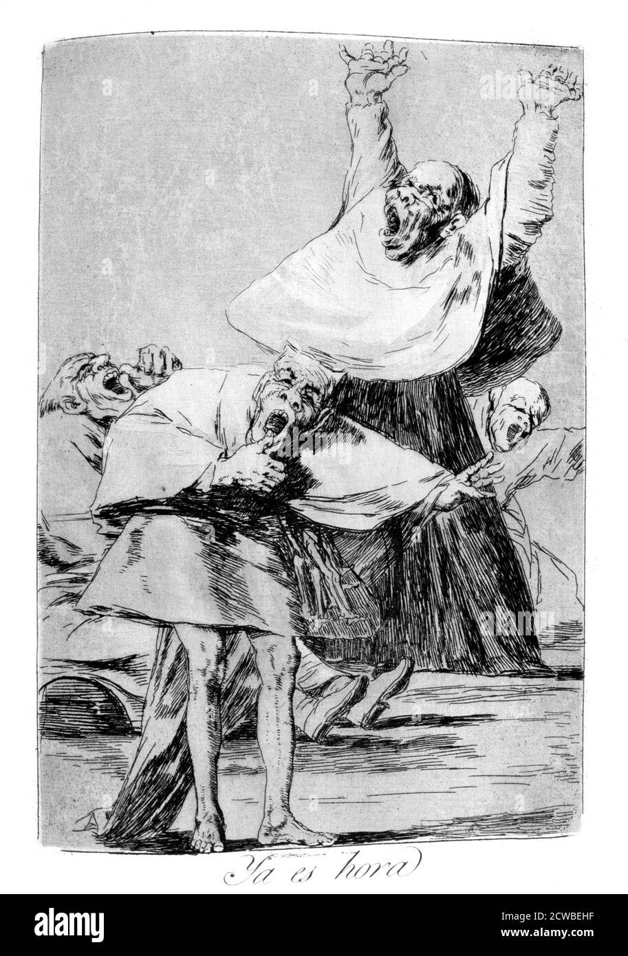 Il est temps, 1799 artiste: Francisco Goya. Assiette 80 de 'Los Caprichos'. Los Caprichos est un ensemble de 80 tirages en aquatinte et gravure créés par l'artiste espagnol Francisco Goya en 1797 et 1798, et publiés comme un album en 1799. Banque D'Images