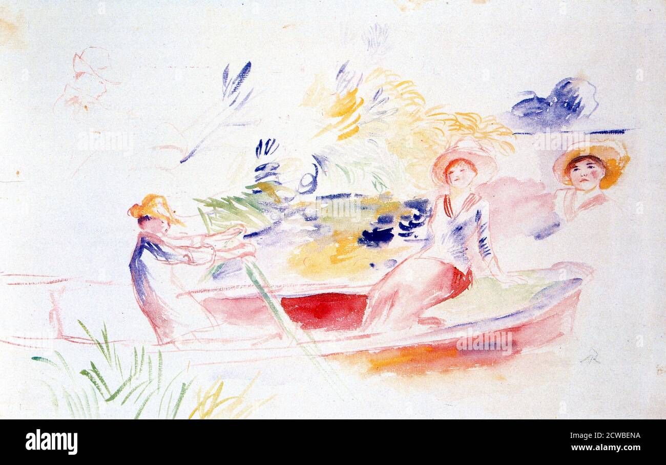 On the Riverbank', 20e siècle. Artiste: Pierre-Auguste Renoir. Renoir est un artiste français et un peintre de premier plan dans le développement du style impressionniste. Banque D'Images