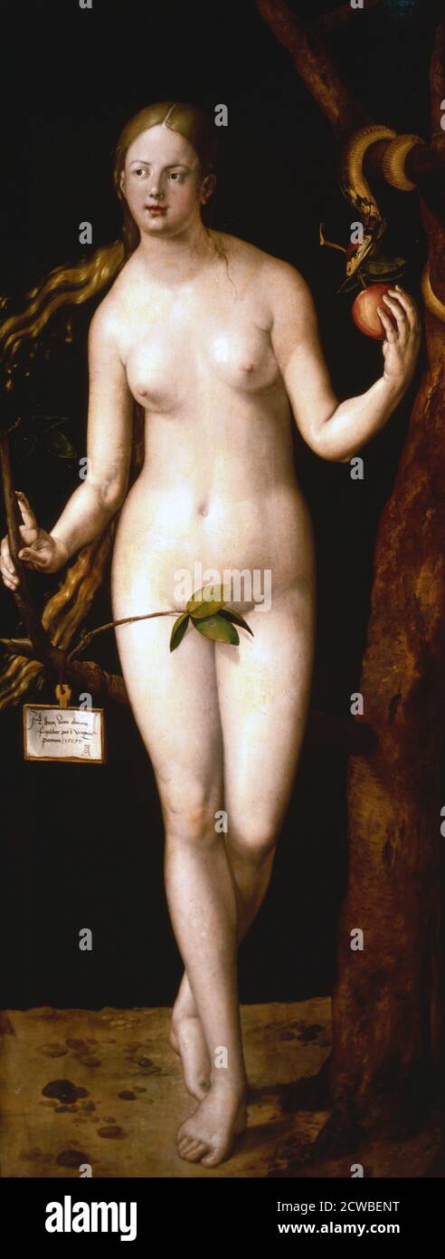 Eve', 1507 artiste: Albrecht Durer. Adam et Eve ont été le premier homme et la première femme créés par Dieu selon la Bible. Banque D'Images