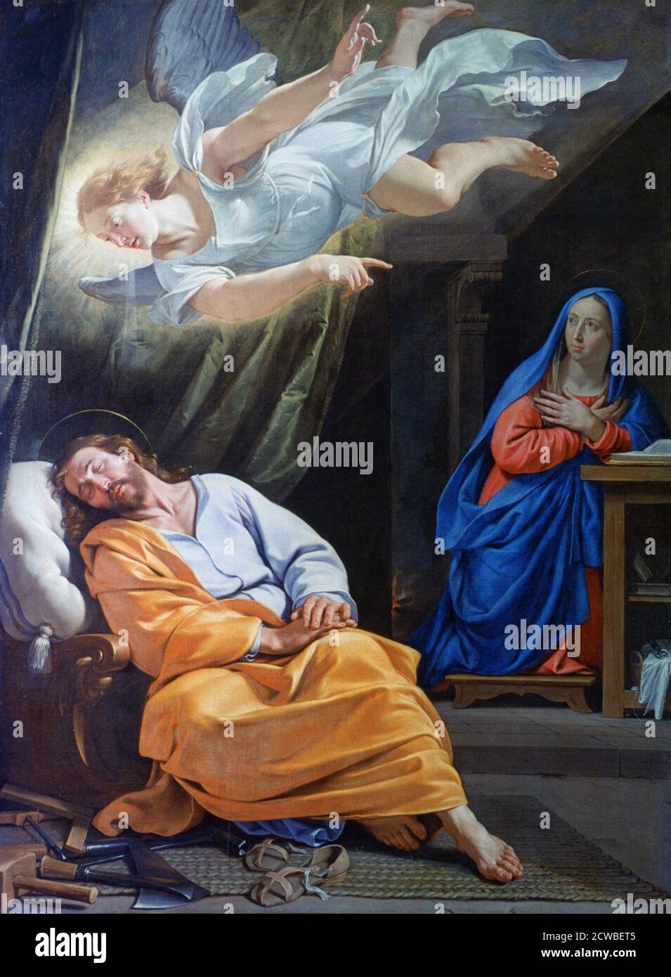 Le rêve de Saint Joseph', c1636. Artiste: Philippe de Champaigne. Philippe de Champaigne (1602-1674) est un peintre de l'époque baroque française, un important représentant de l'école française. Banque D'Images