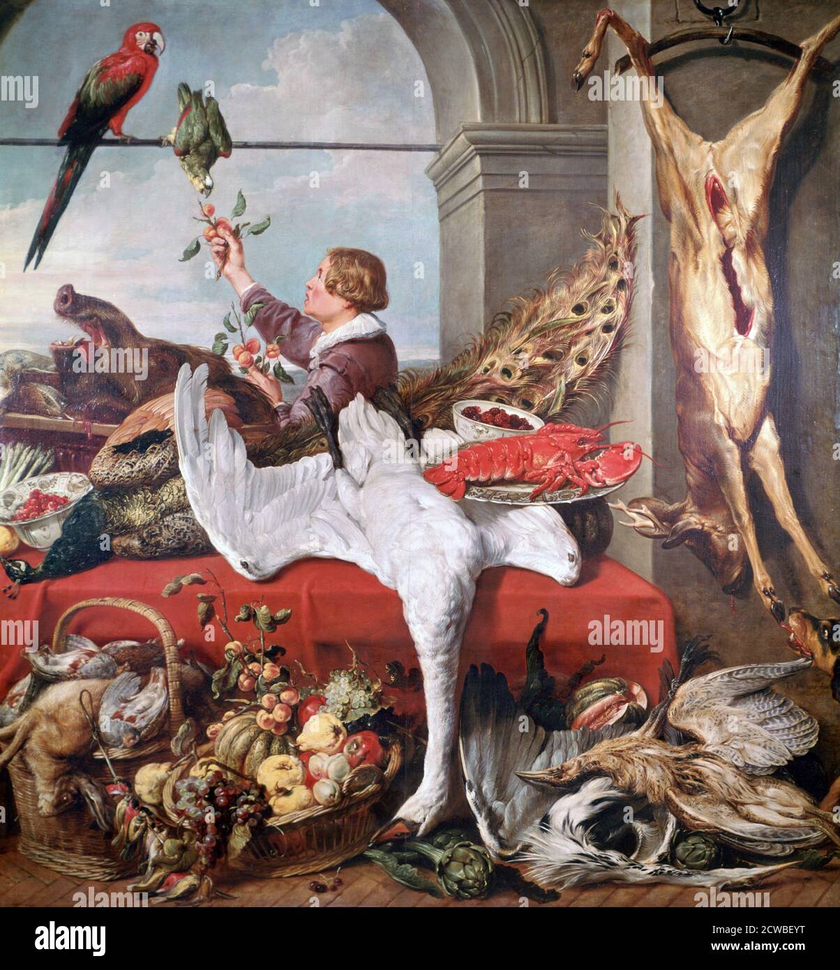 Intérieur d'un bureau », c1635. Artiste: Frans Snyders. Frans Snyders (1579-1657) est un peintre flamand d'animaux, de scènes de chasse, de scènes de marché et de vies encore. Banque D'Images