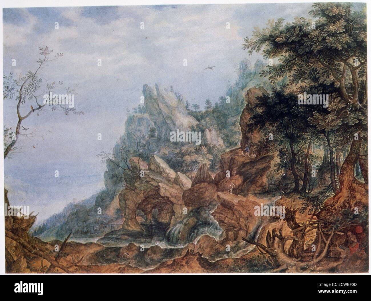 St Jérôme dans un paysage rocheux, c1596-1639. Artiste: ROELANDT Savery. Roelant Savery (1576-1639) est un peintre hollandais né en Flandre. Banque D'Images