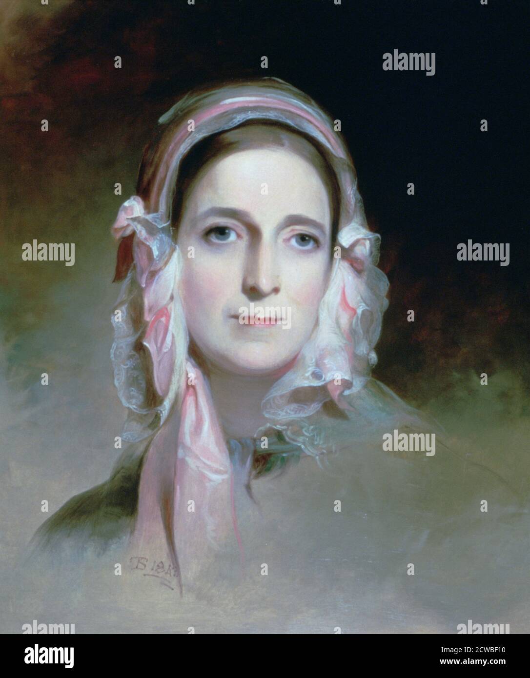 Mme Mordecai Lewis, 1843. Artiste: Thomas Sully. Thomas Sully était un peintre de portrait américain. Banque D'Images