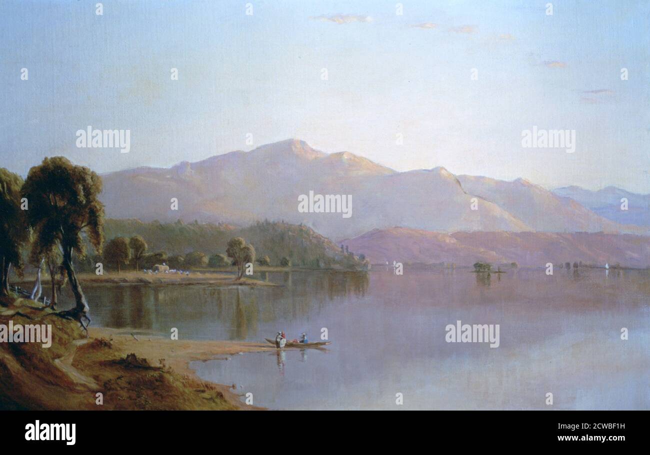 Lake George, New York, c1843-1880. Artiste: Sanford Robinson Gifford. Sanford Robinson Gifford (1823-1880) est un peintre paysagiste américain et l'un des principaux membres de l'École de la rivière Hudson. Banque D'Images