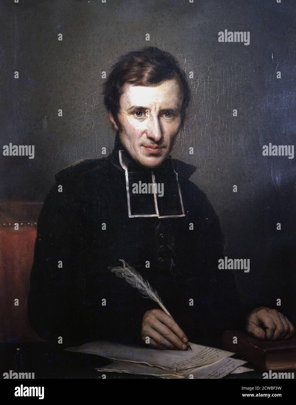 Hughes Felicite Robert de Lamennais, (1782-1854)', 1827, artiste: Paulin Jean Baptiste Guerin. Prêtre français, et écrivain philosophique et politique. Banque D'Images