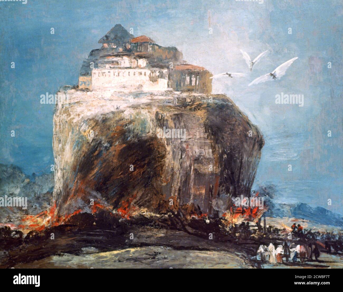 City on the Rock', c1878-1918. Artiste: Eugenio Lucas Villamil. Eugenio Lucas Villamil (1858-1918) est un peintre espagnol costumbrista. Beaucoup de ses œuvres ont été peintes de la même façon et sont souvent confondues avec le travail de Francisco de Goya. Banque D'Images