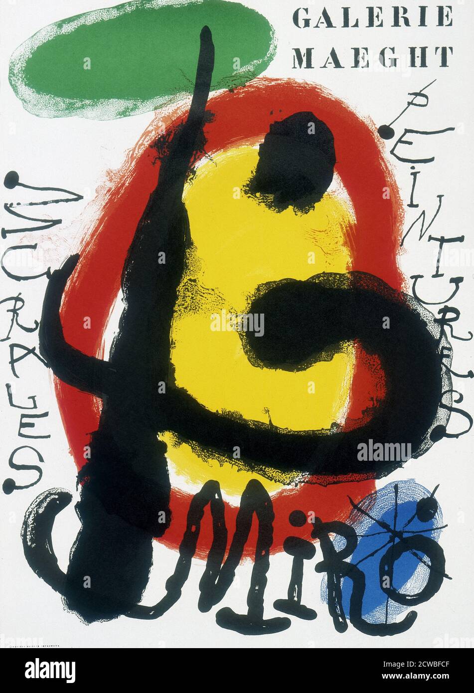Galerie Maeght, affiche d'exposition de l'artiste espagnole Joan Miro (1893 - 1983) peintre, sculpteur et céramiste né à Barcelone. 1961 Banque D'Images
