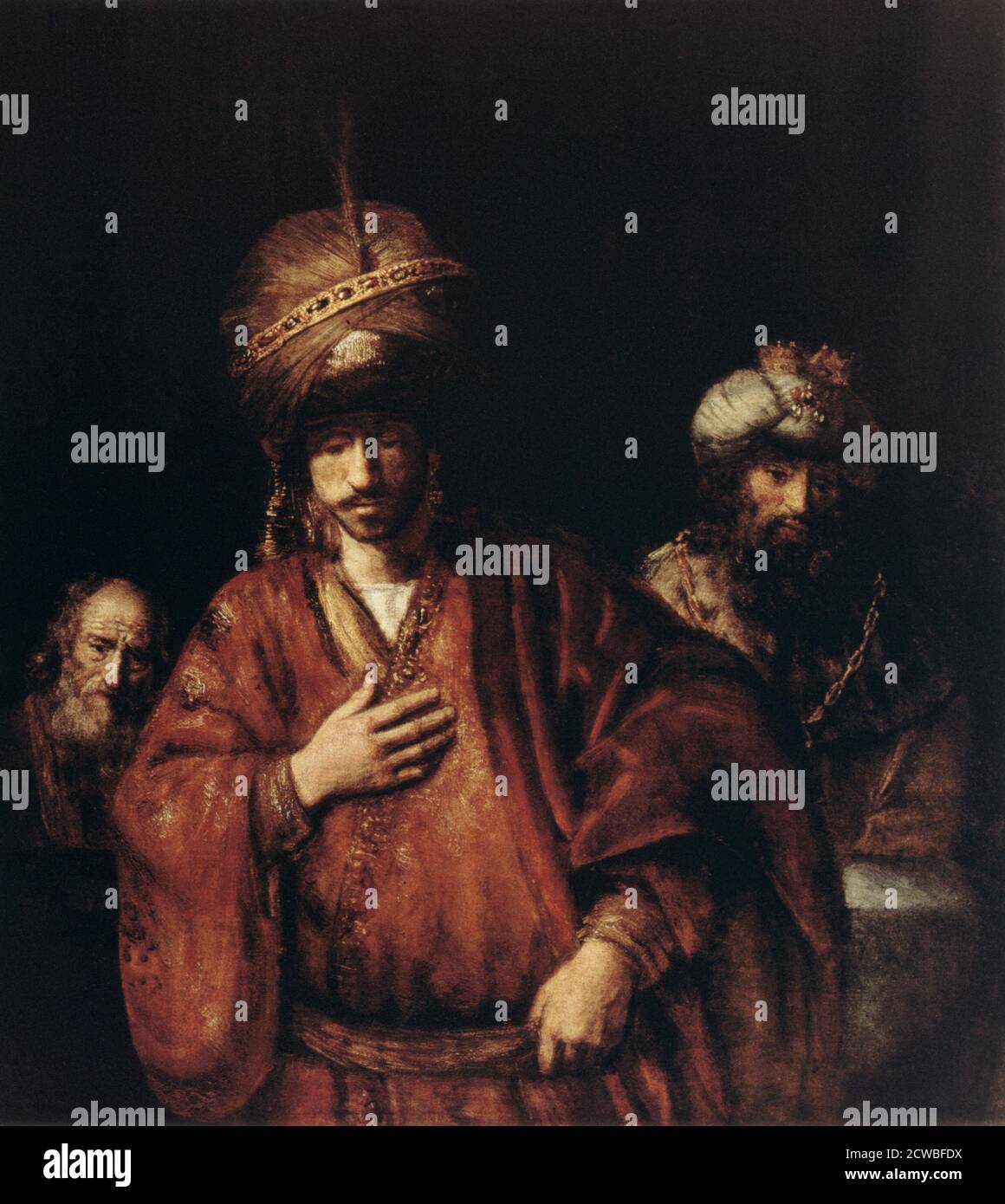 Haman reconnaît son sort par Rembrandt Harmensz van Rijn, c1665. Banque D'Images