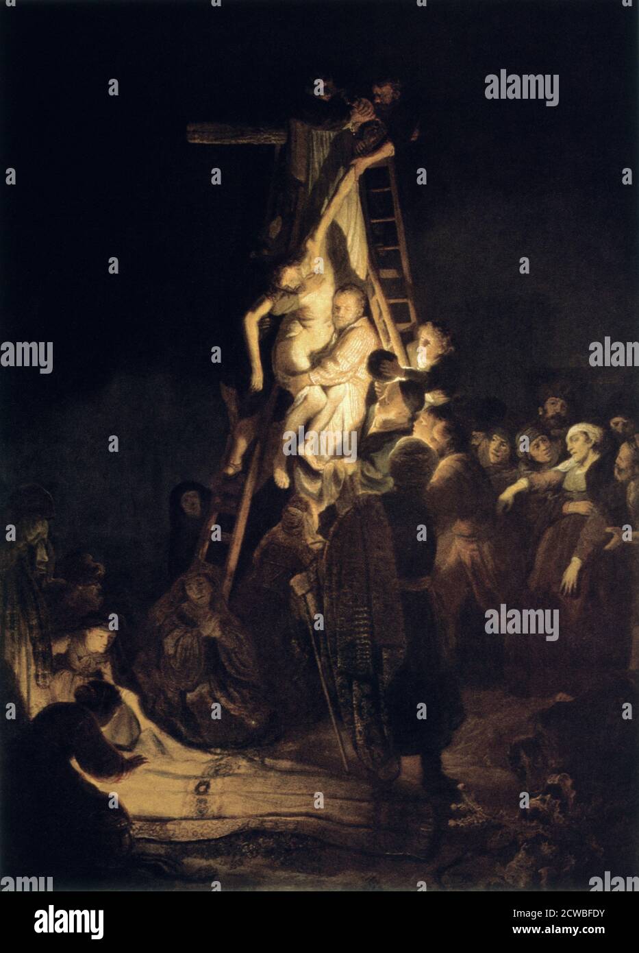 Descente de la Croix', 1634, Rembrandt Harmensz van Rijn. Du musée de l'Ermitage, Saint-Pétersbourg, Russie. Banque D'Images