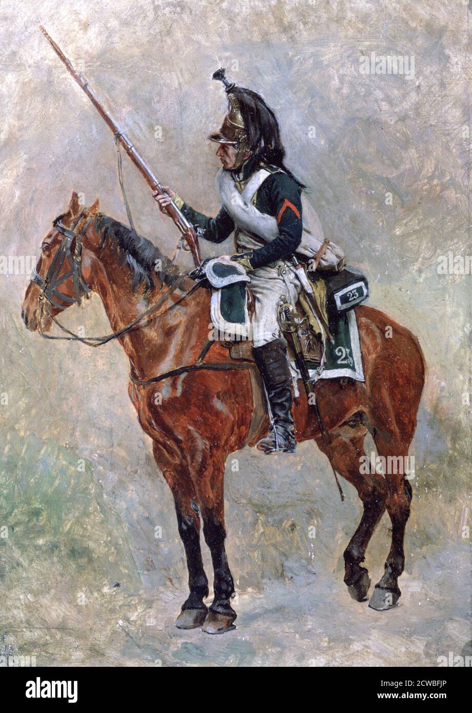 Soldat à cheval, 19e siècle. Artiste : inconnu Banque D'Images