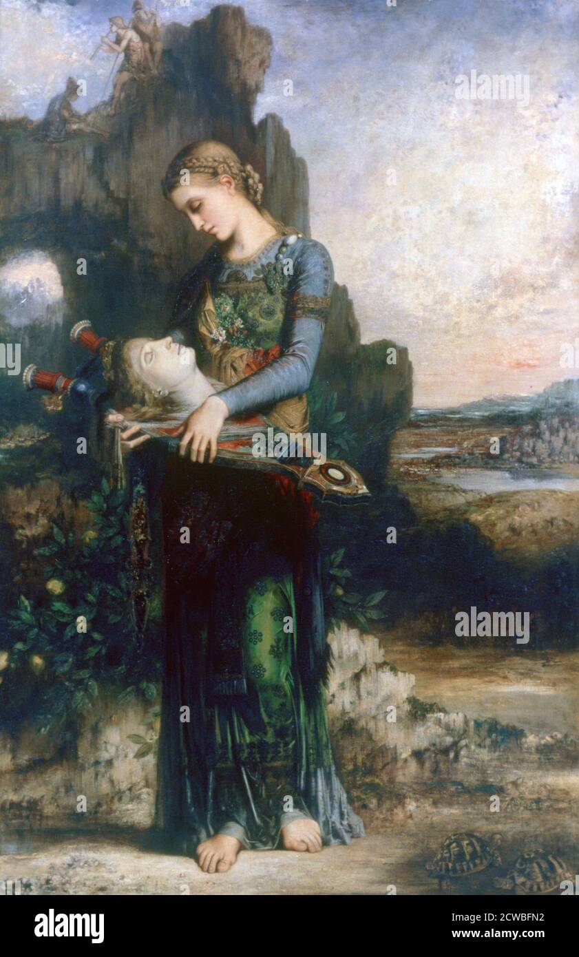 Orpheus', 1865. Artiste: Gustave Moreau. Gustave Moreau (1826-1898) était une figure majeure du mouvement symboliste français, dont l'accent principal était l'illustration de figures bibliques et mythologiques. Banque D'Images