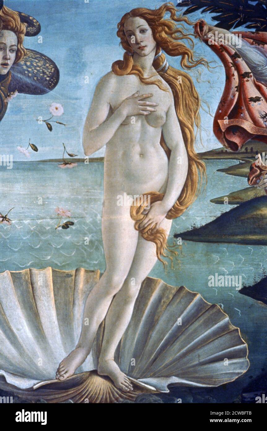 La naissance de Vénus» (détail), c1485. Artiste: Sandro Botticelli. Sandro Botticelli était un peintre italien du début de la Renaissance. Il appartenait à l'école florentine sous le patronage de Lorenzo de' Medici. Banque D'Images
