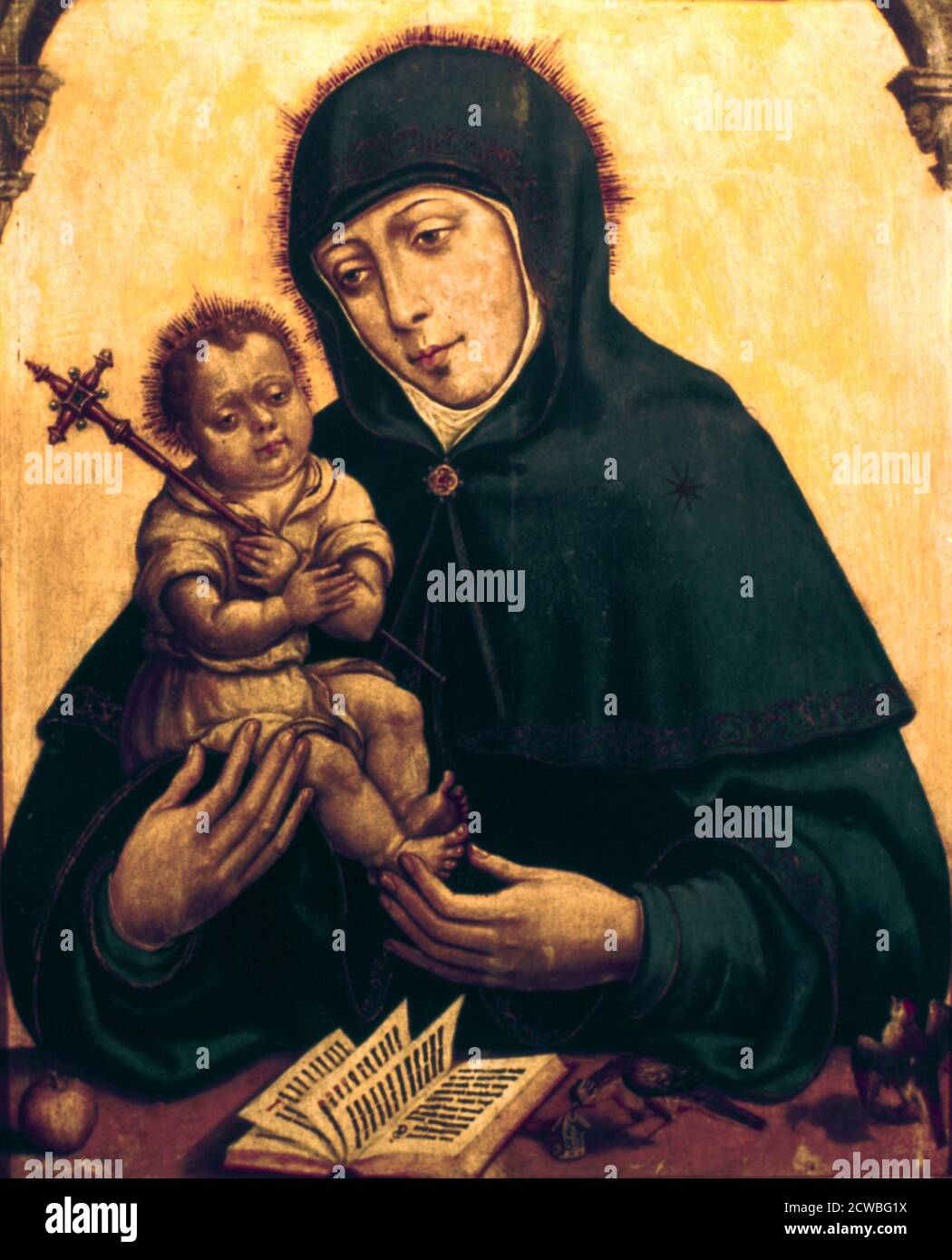 Vierge et enfant, XVIe siècle. Du Museu de Alberto Sampaio, Guimaraes, Portugal. Banque D'Images