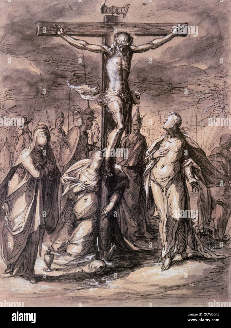 Christ sur la croix', par Hermann Weyer, XVIIe siècle. De la collection du Musée des Beaux-Arts, Budapest, Hongrie. Banque D'Images
