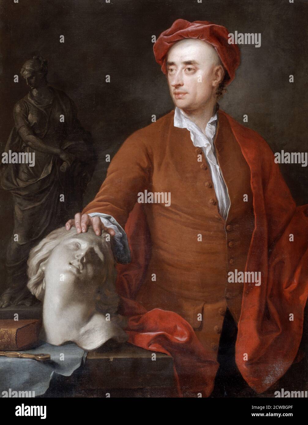 Portrait de John Michael Rysbrack, (présumé), par Samuel Buck, 18e siècle. Banque D'Images