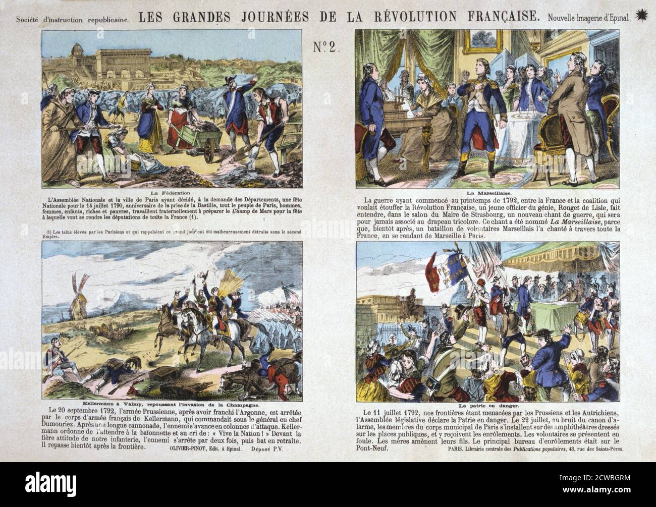 Les grandes Journées de la Révolution française, révolution de 1789, la France. Lithographie en couleur. Collection privée. Banque D'Images