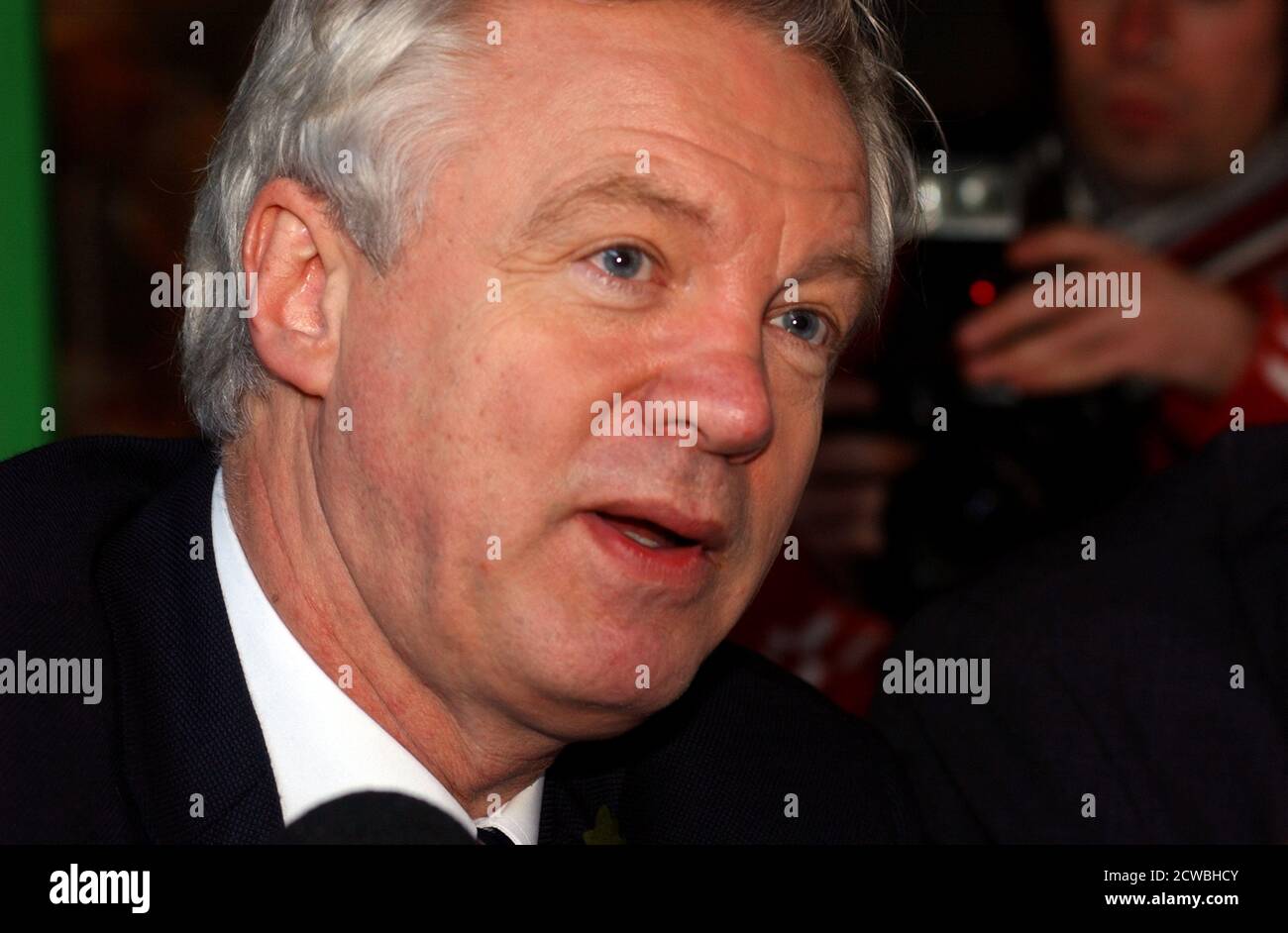 Photographie de David Davis. David Michael Davis MP (1948-) un politicien du Parti conservateur britannique qui a été secrétaire d'État à la sortie de l'Union européenne de juillet 2016 à juillet 2018 et a été député de Haltemprice et Howden depuis 1997 Banque D'Images