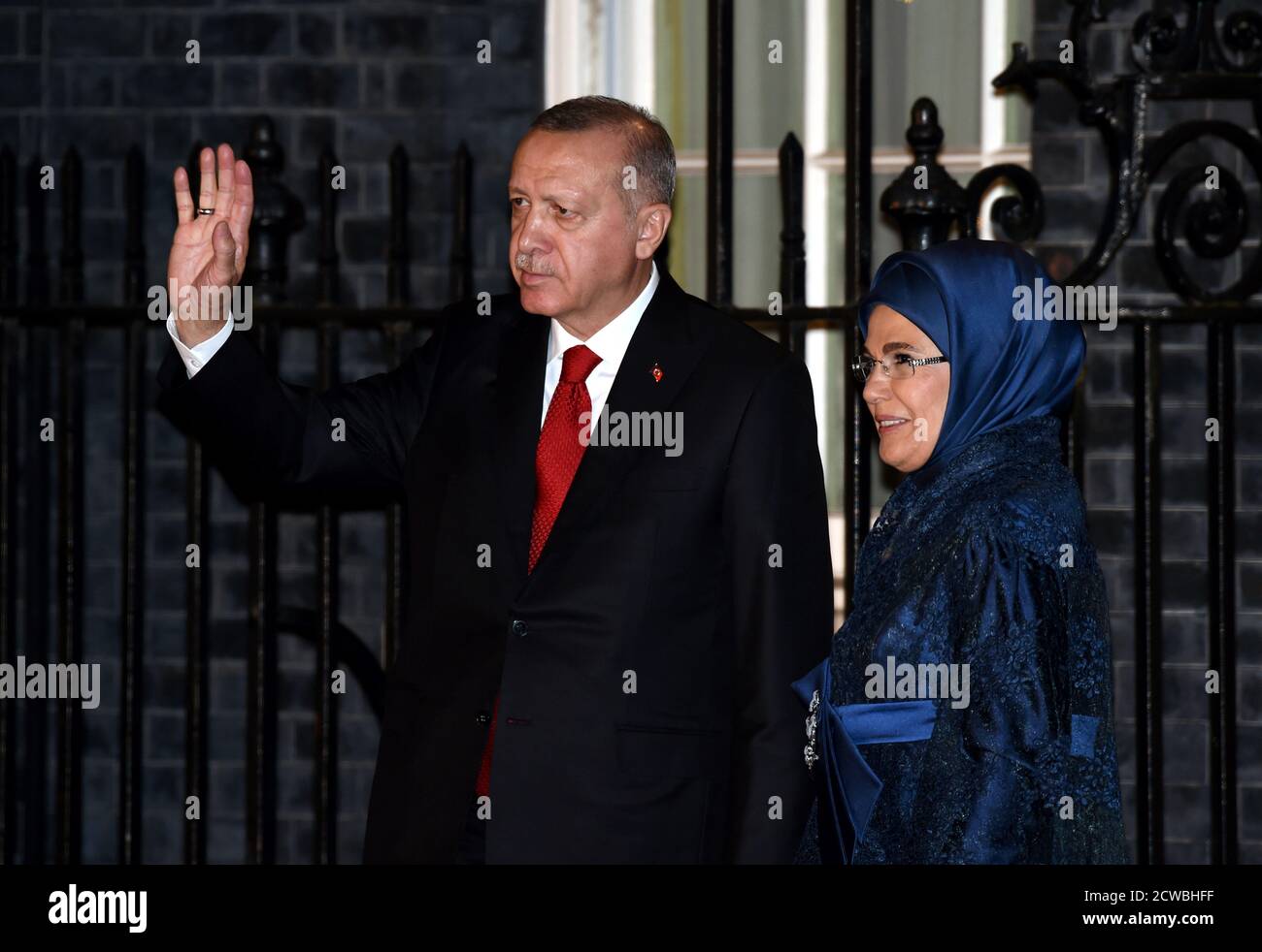 Photo de Recep Tayyip Erdogan, Président de la République de Turquie, participant au Sommet de l'OTAN à Londres, décembre 2019. Banque D'Images