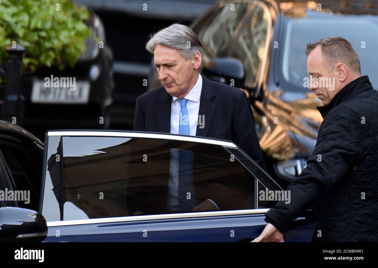 Photographie de Philip Hammond. Philip Hammond (1955-) ancien politicien britannique qui a été chancelier de l'Échiquier de 2016 à 2019 sous la direction de la première ministre Theresa May. Il a été député de Runnymede et Weybridge de 1997 à 2019 Banque D'Images