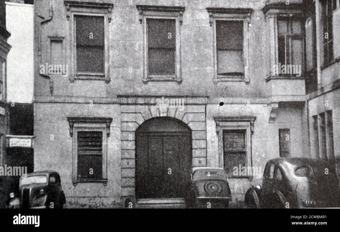 Photographie en noir et blanc de l'hôtel sur la place Seymour où le général français Charles de Gaulle (1890-1970) vivait pendant les premiers jours après son arrivée à Londres en exil au début du régime de Vichy. Banque D'Images