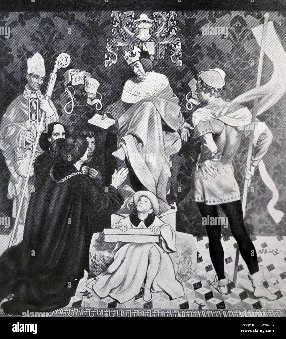 Le roi Henry VII accordant à John Cabot un brevet pour les nouvelles terres de l'explorateur. 1496. John Cabot (c. 1450 - c. 1500) était un navigateur et un explorateur italien. Sa découverte de la côte nord-américaine en 1497 sous la commission de Henri VII d'Angleterre est la plus ancienne exploration européenne connue de la côte nord-américaine depuis les visites de Norse au Vinland au XIe siècle. Banque D'Images