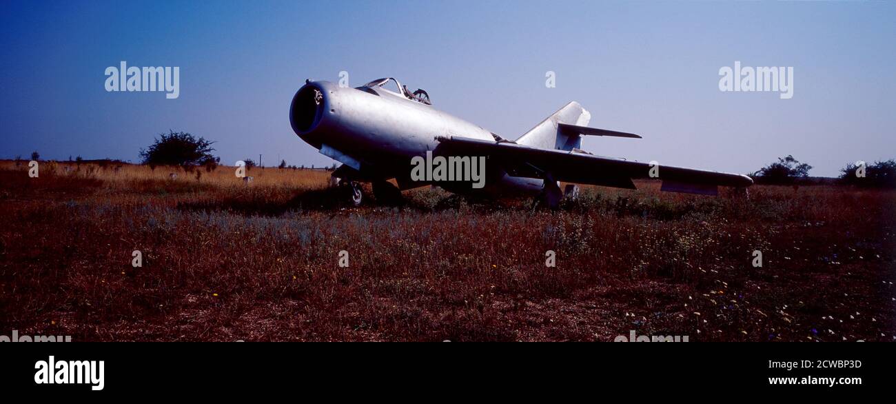 Avion de chasse abandonné Banque D'Images