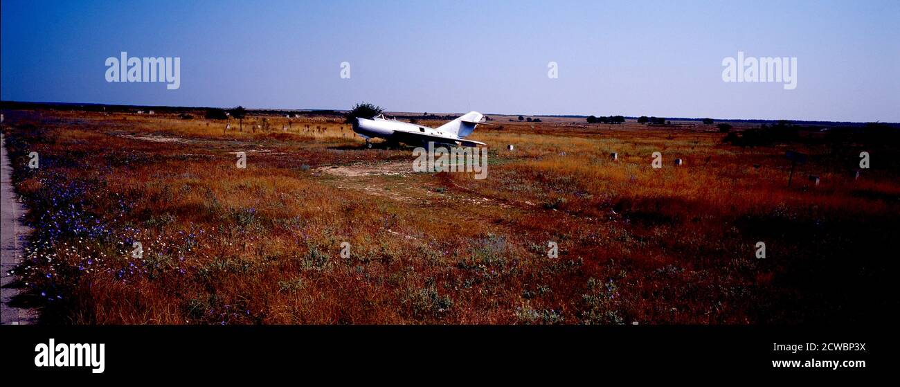 Avion de chasse abandonné Banque D'Images