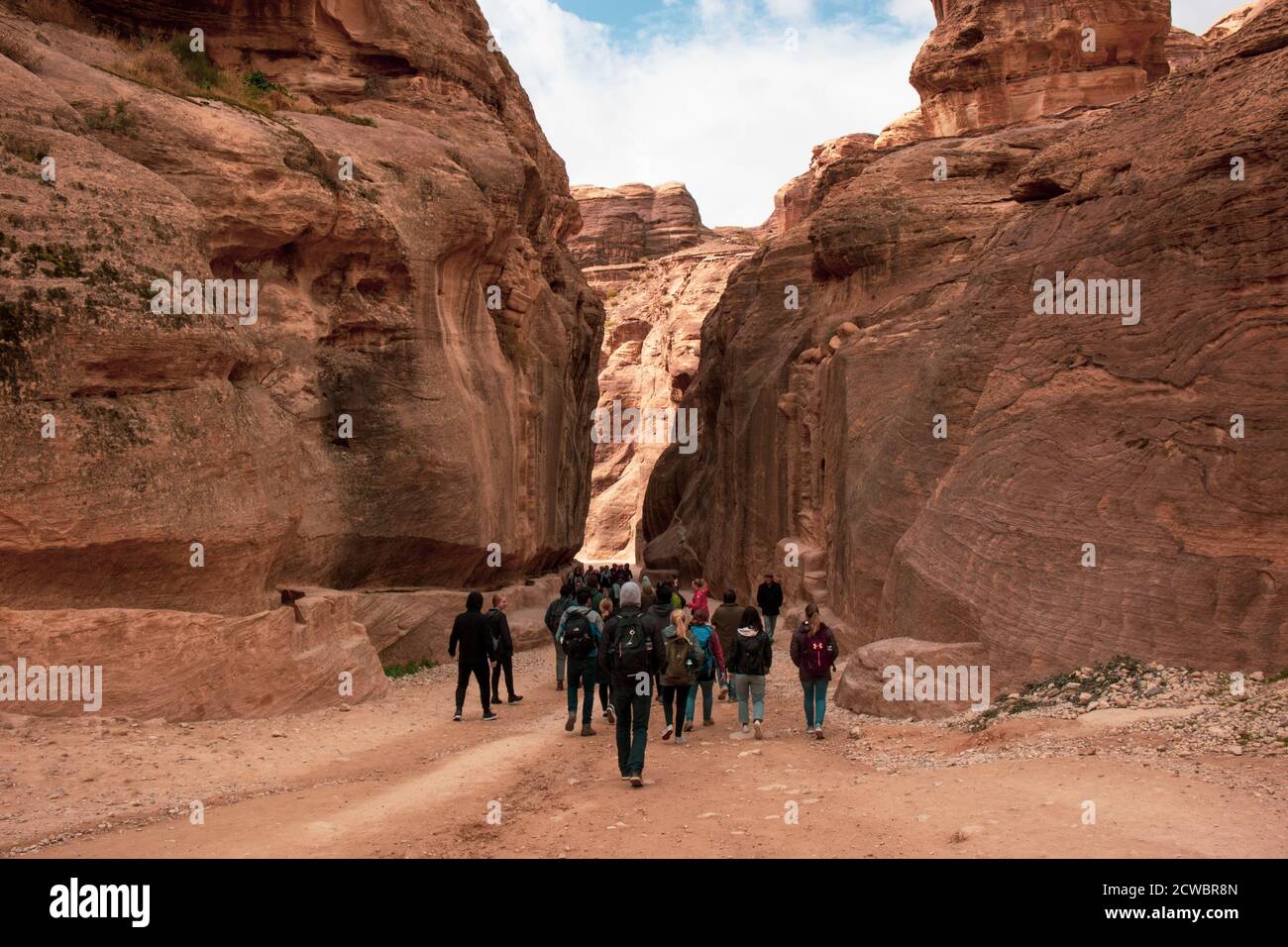 Entrée du canyon de Petra (Wadi Musa) Banque D'Images