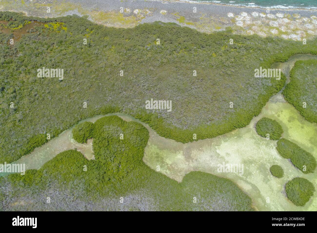 Vue aérienne de l'île des Caraïbes à Los Roques Venezuela Banque D'Images