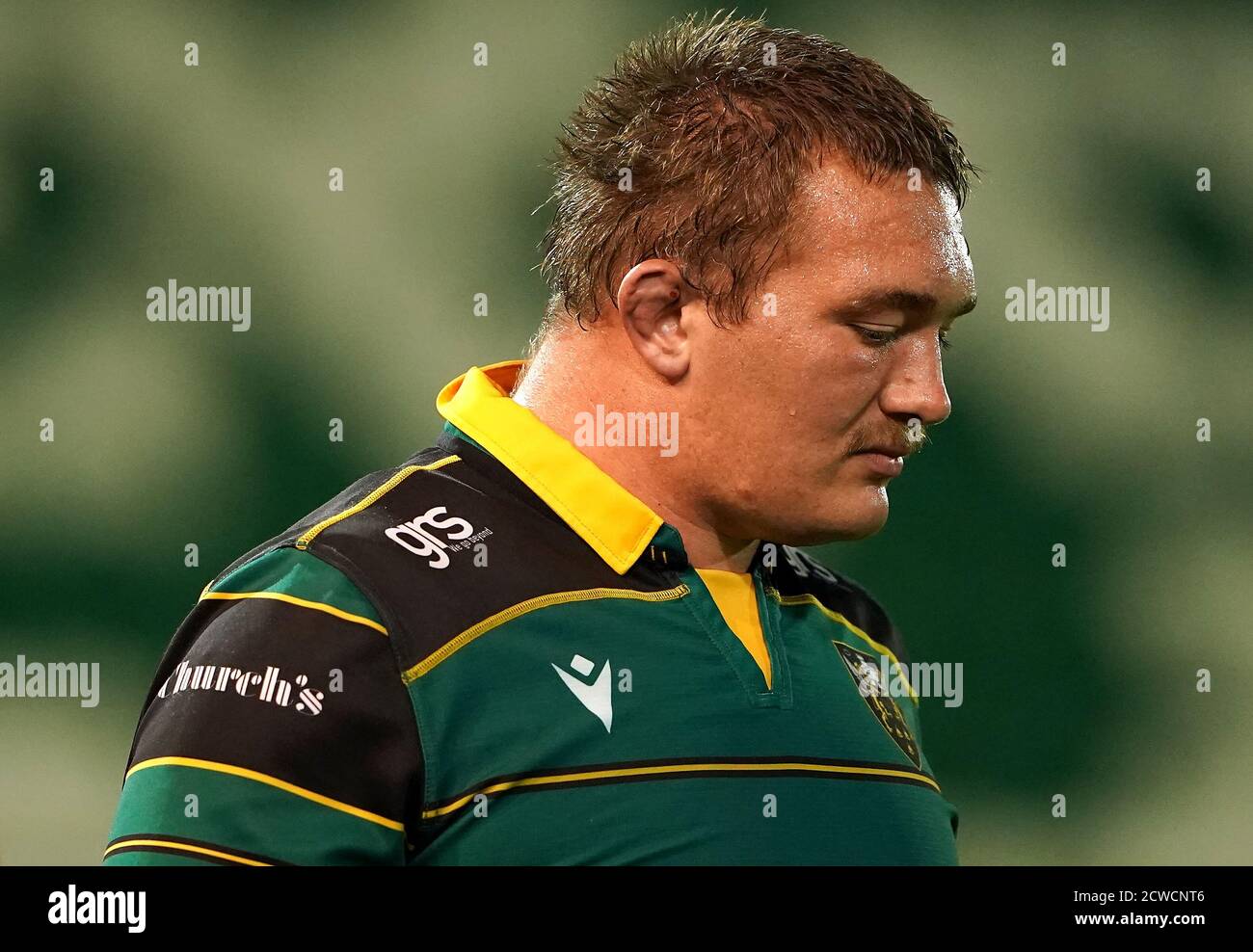 Northampton Saints Ehren Painter apparaît abattu lors du match Gallagher Premiership aux Franklin's Gardens, Northampton. Banque D'Images