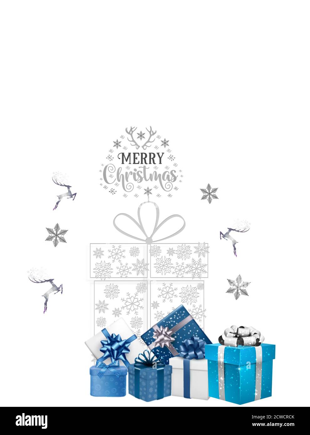 Fond festif avec illustration carte de Noël joyeux Banque D'Images