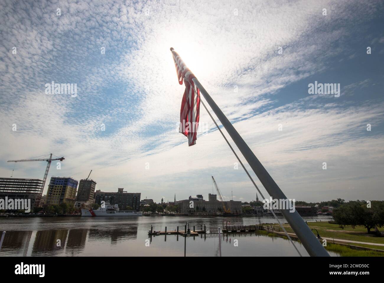Wilmington, NC USA - février 11 2020 Battleship USS North Carolina, actuellement amarré le long de la rivière Cape Fear à Wilmington, NC. Banque D'Images