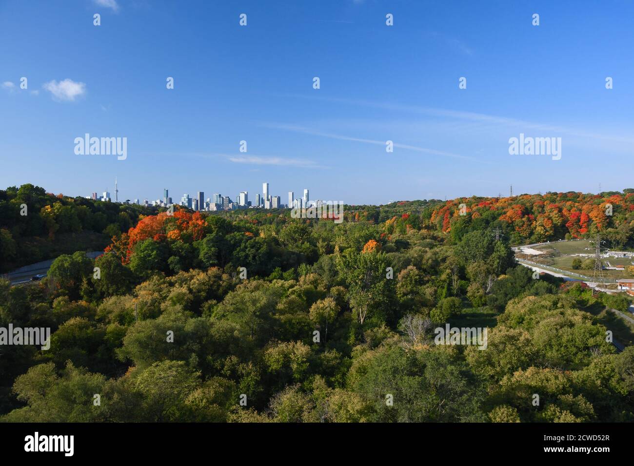 Toronto Skyline en automne Banque D'Images