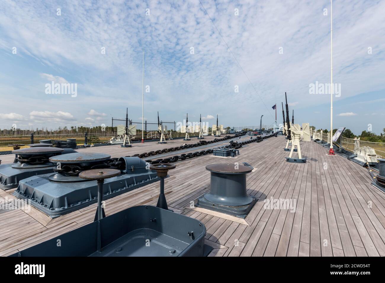Wilmington, NC USA - février 11 2020 Battleship USS North Carolina, actuellement amarré le long de la rivière Cape Fear à Wilmington, NC. Banque D'Images